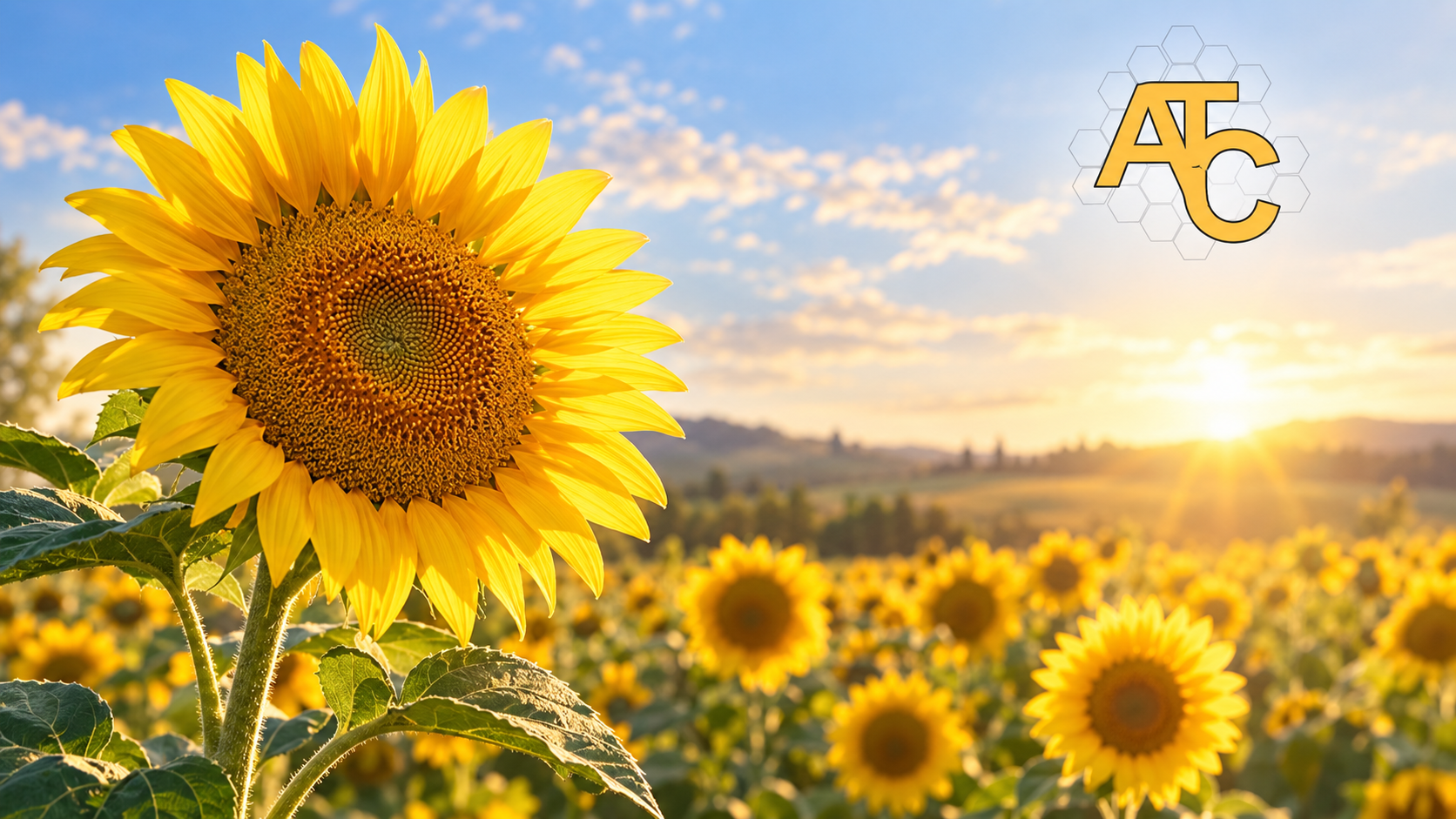 Campo di girasoli con identità Associazione ATC